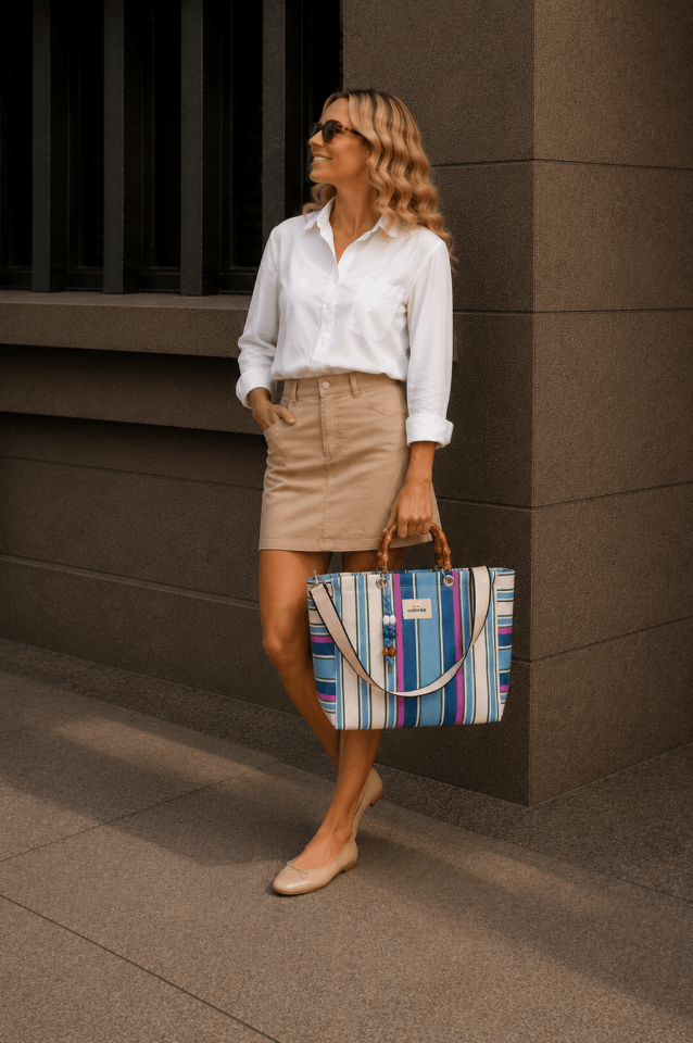 Cabas / Lagon / Natural Bambou