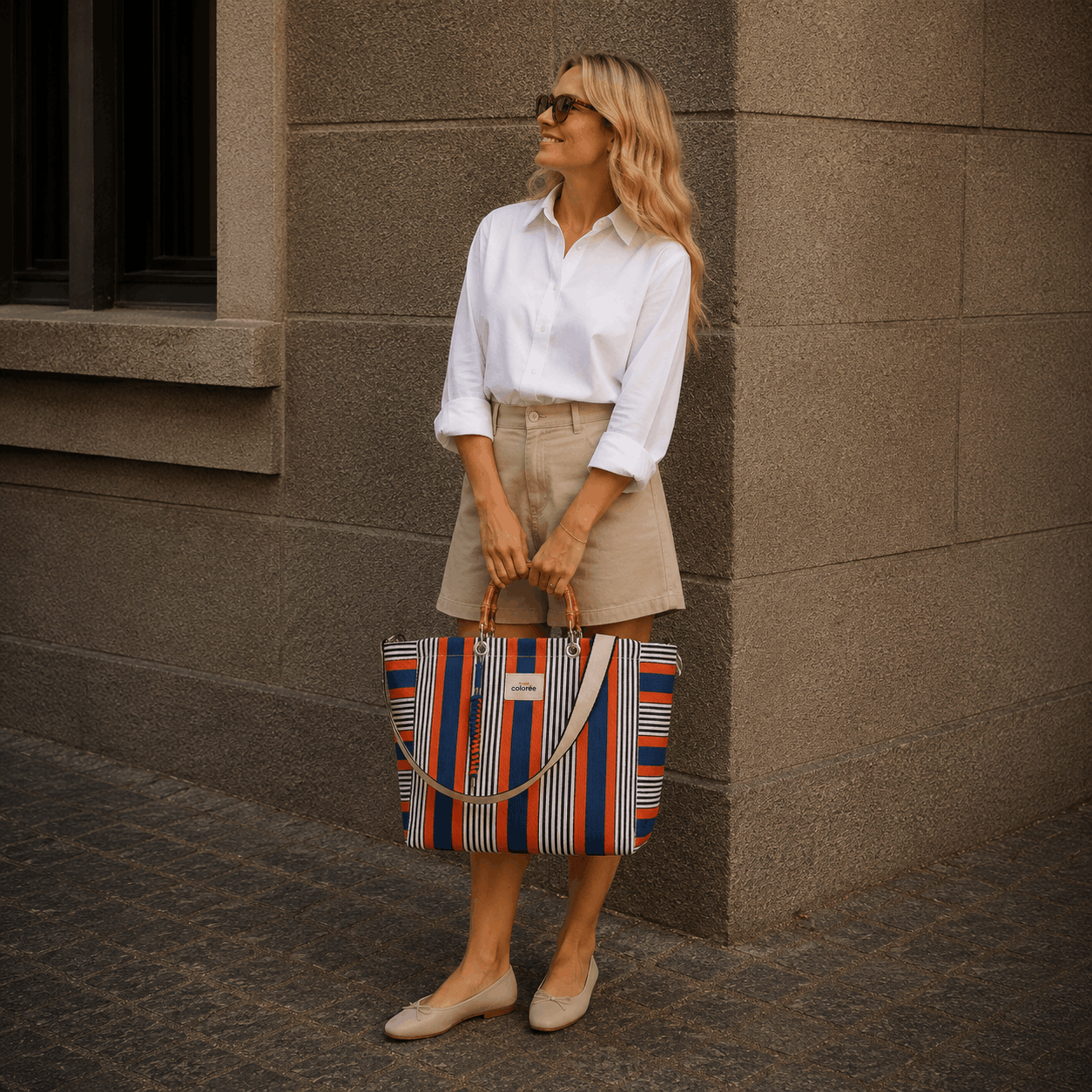 Cabas / Corail / Natural Bambou