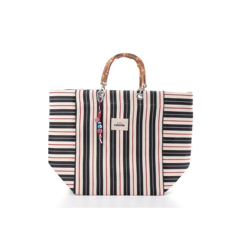 Cabas-X / Encre / Natural Bambou