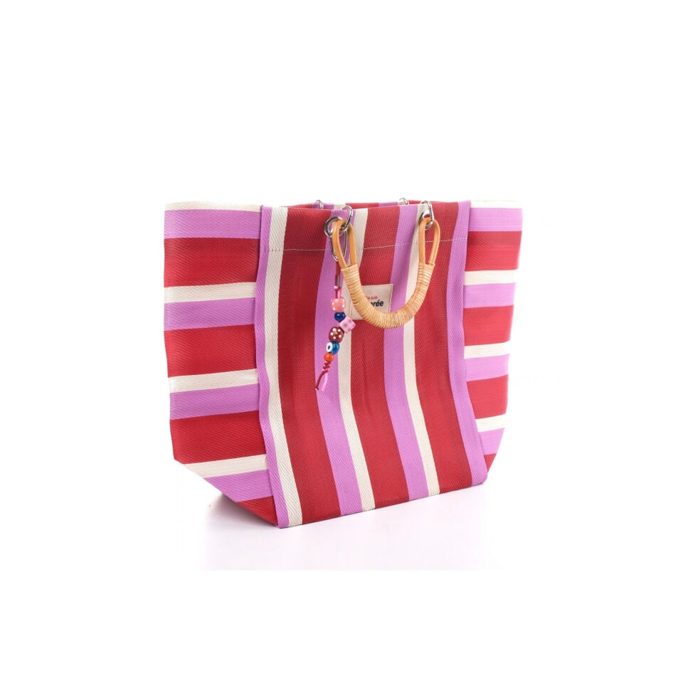 Cabas-X / Grenadine / Natural Bambou Tresse