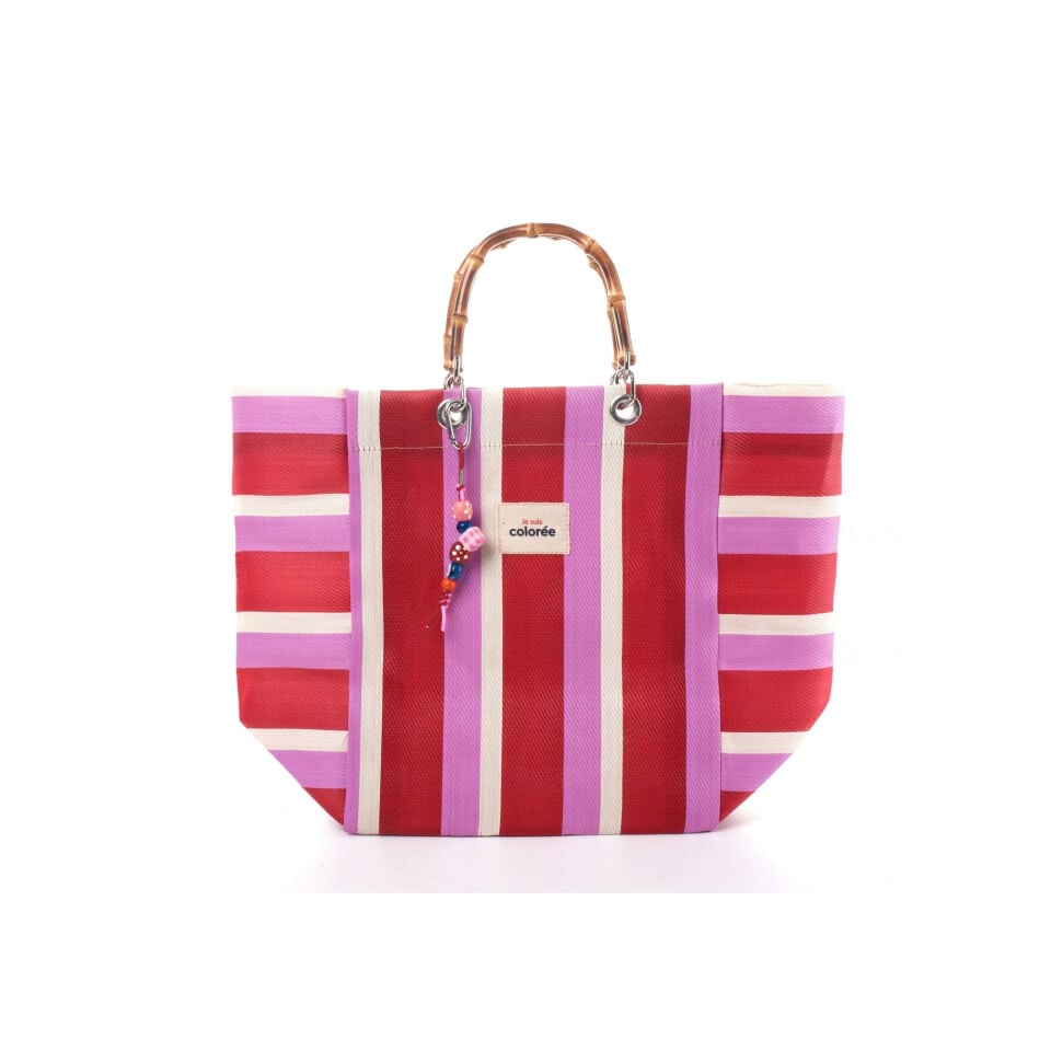 Cabas-X / Grenadine / Natural Bambou