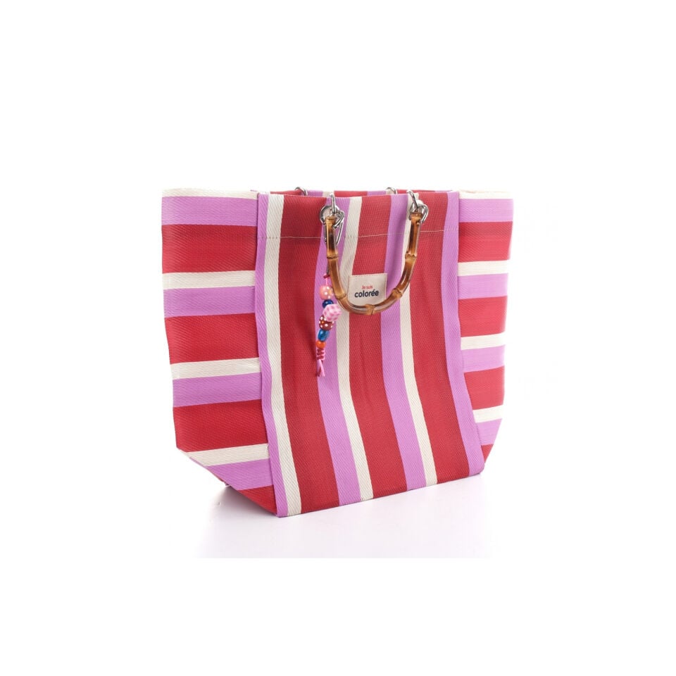 Cabas-X / Grenadine / Natural Bambou