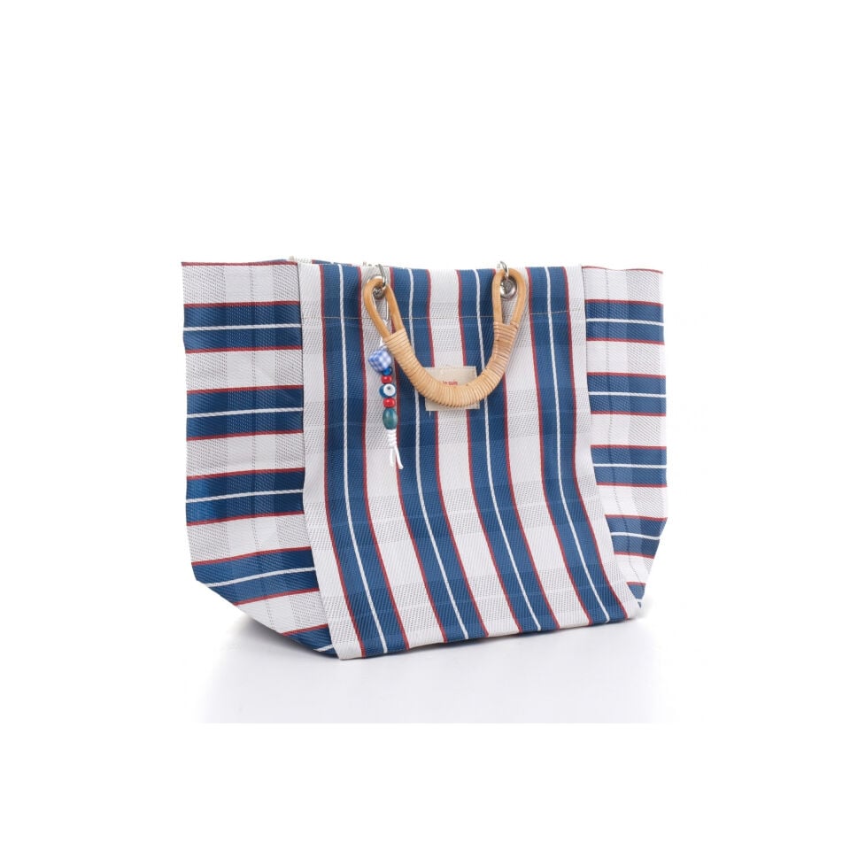 Cabas-X / Marine / Natural Bambou Tresse