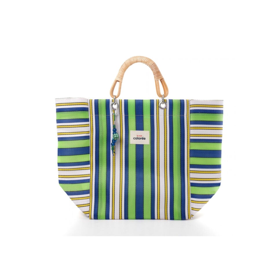Cabas-X / Chartreuse / Natural Bambou Tresse