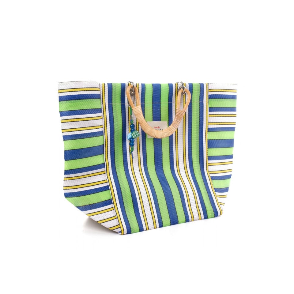 Cabas-X / Chartreuse / Natural Bambou Tresse