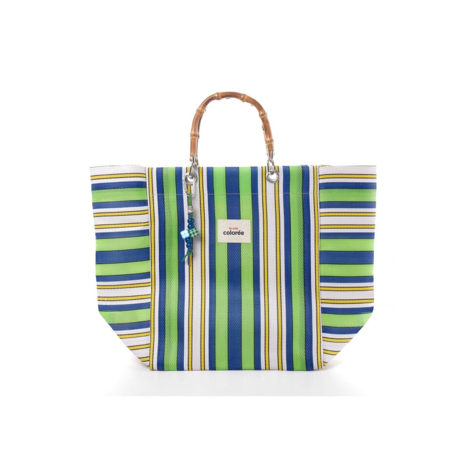 Cabas-X / Chartreuse / Natural Bambou