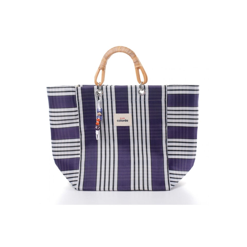 Cabas-X / Prune / Natural Bambou Tresse