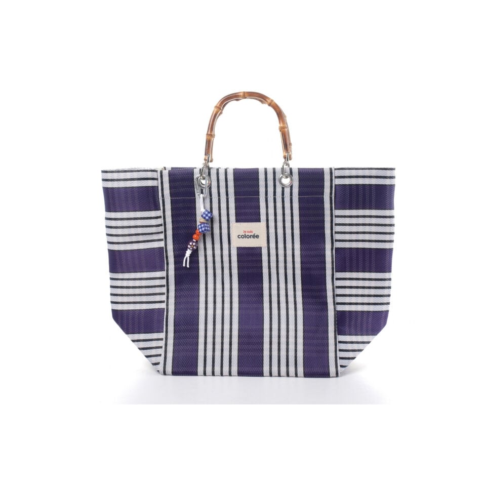 Cabas-X / Prune / Natural Bambou