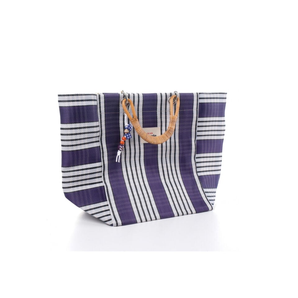 Cabas-X / Prune / Natural Bambou